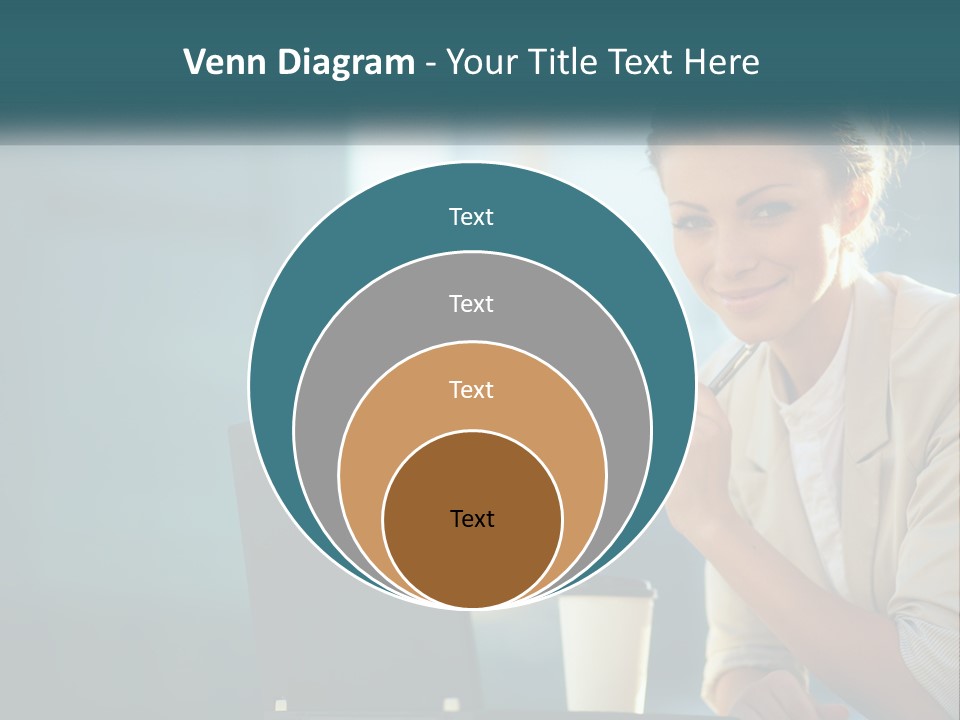 Girl With Laptop PowerPoint Template