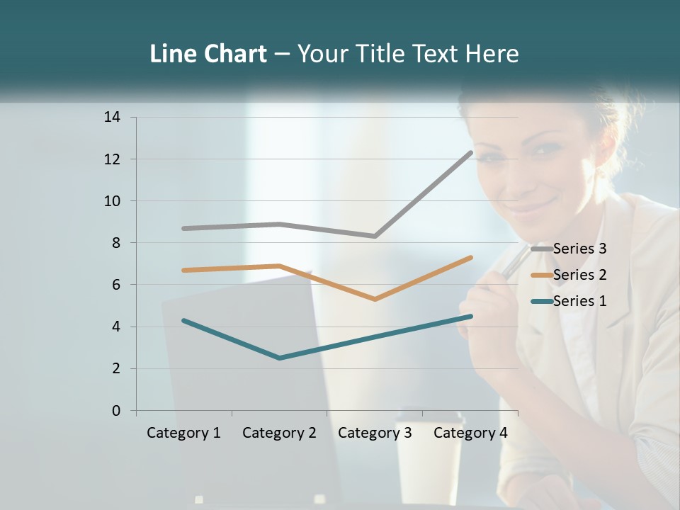 Girl With Laptop PowerPoint Template