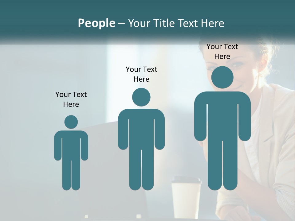 Girl With Laptop PowerPoint Template