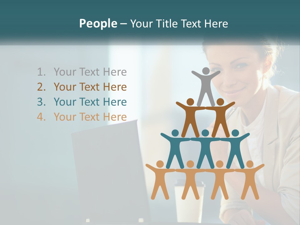 Girl With Laptop PowerPoint Template