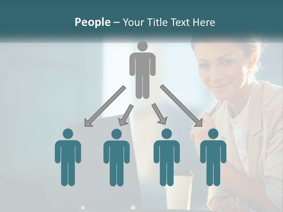 Girl With Laptop PowerPoint Template