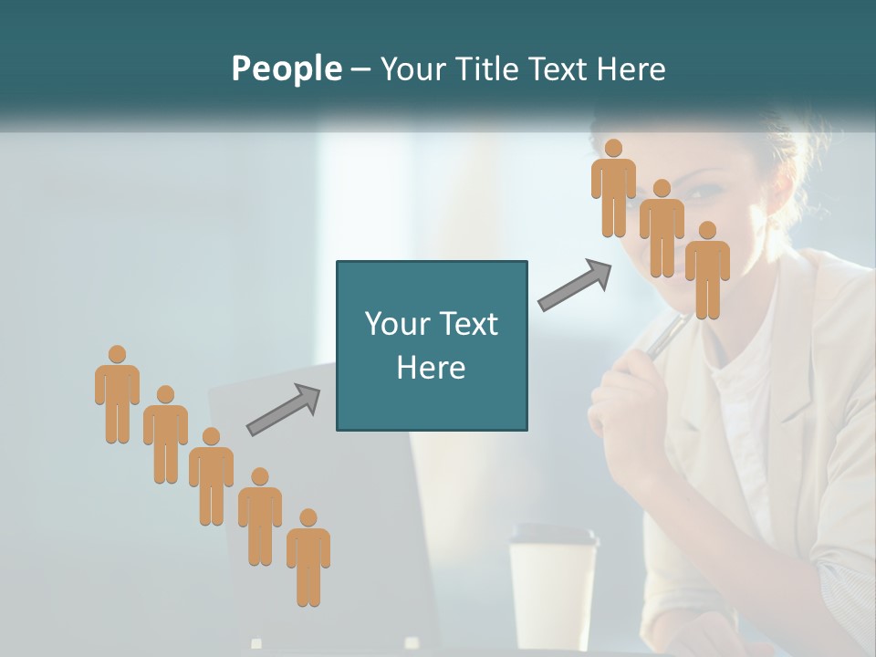 Girl With Laptop PowerPoint Template