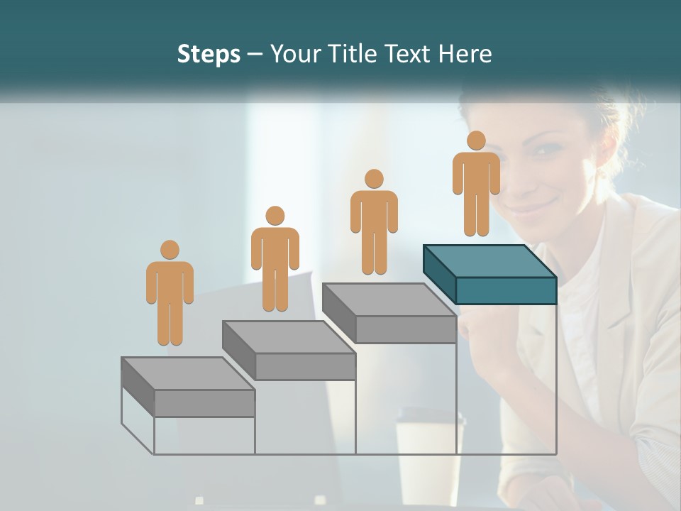 Girl With Laptop PowerPoint Template