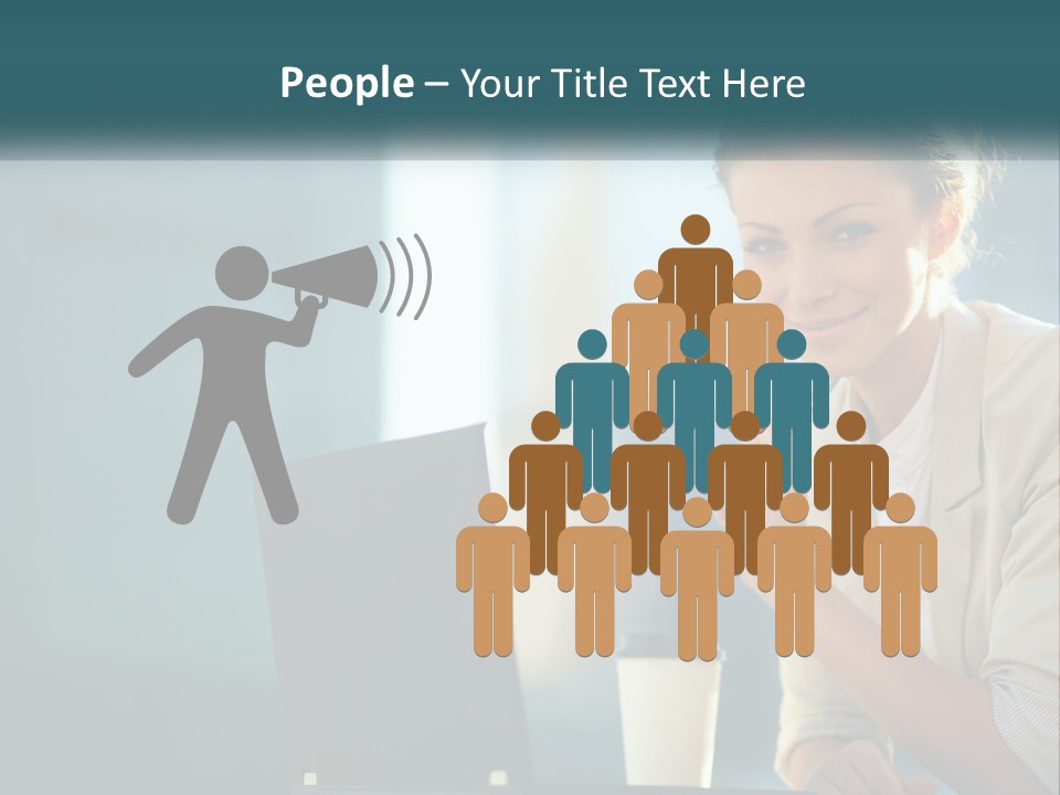 Girl With Laptop PowerPoint Template