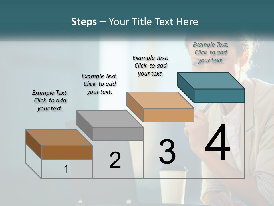 Girl With Laptop PowerPoint Template