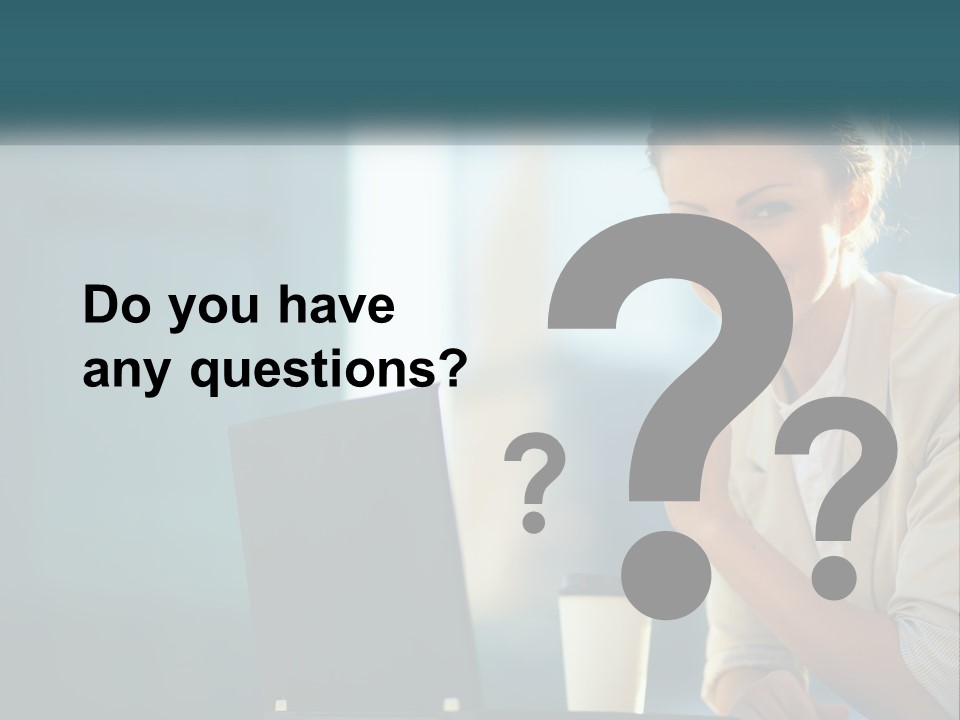 Girl With Laptop PowerPoint Template