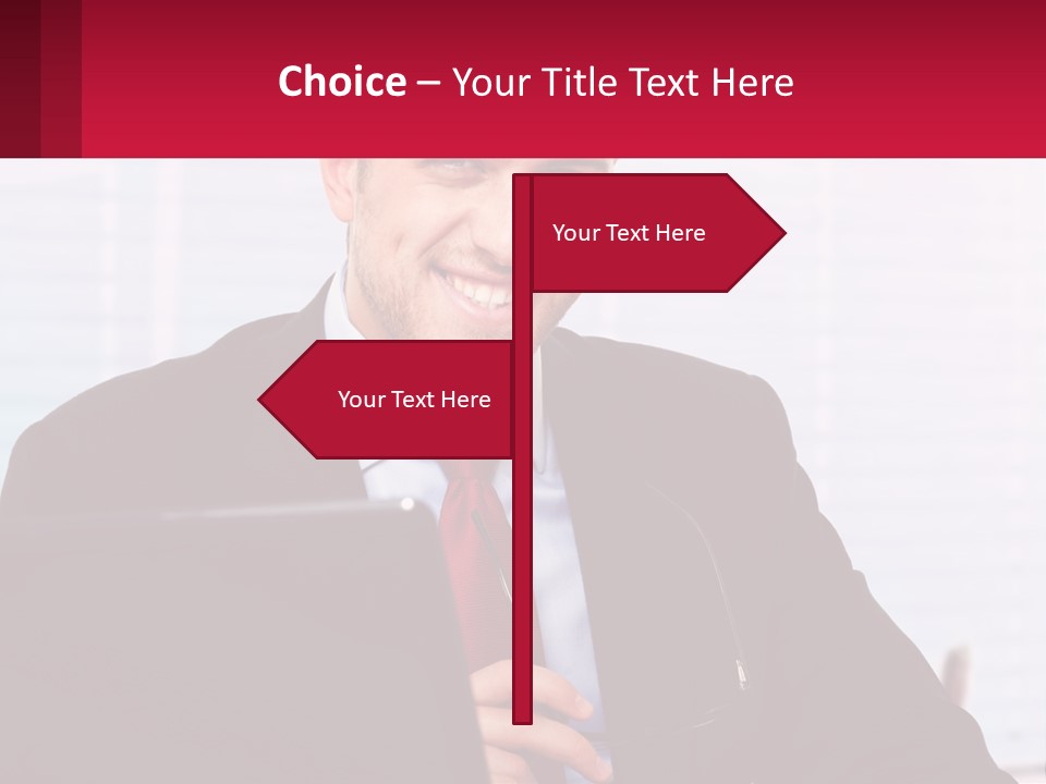 Manager With Laptop PowerPoint Template