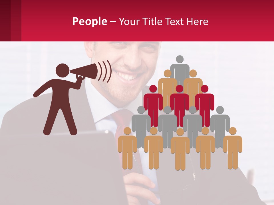 Manager With Laptop PowerPoint Template