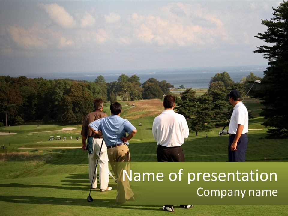 Men Play Golf PowerPoint Template