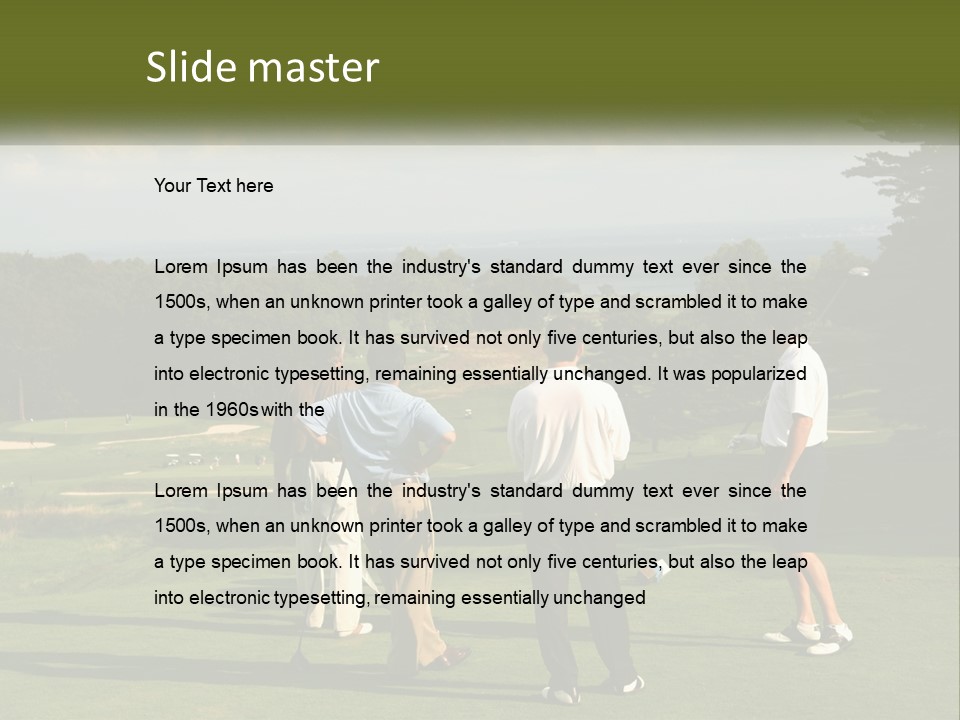 Men Play Golf PowerPoint Template