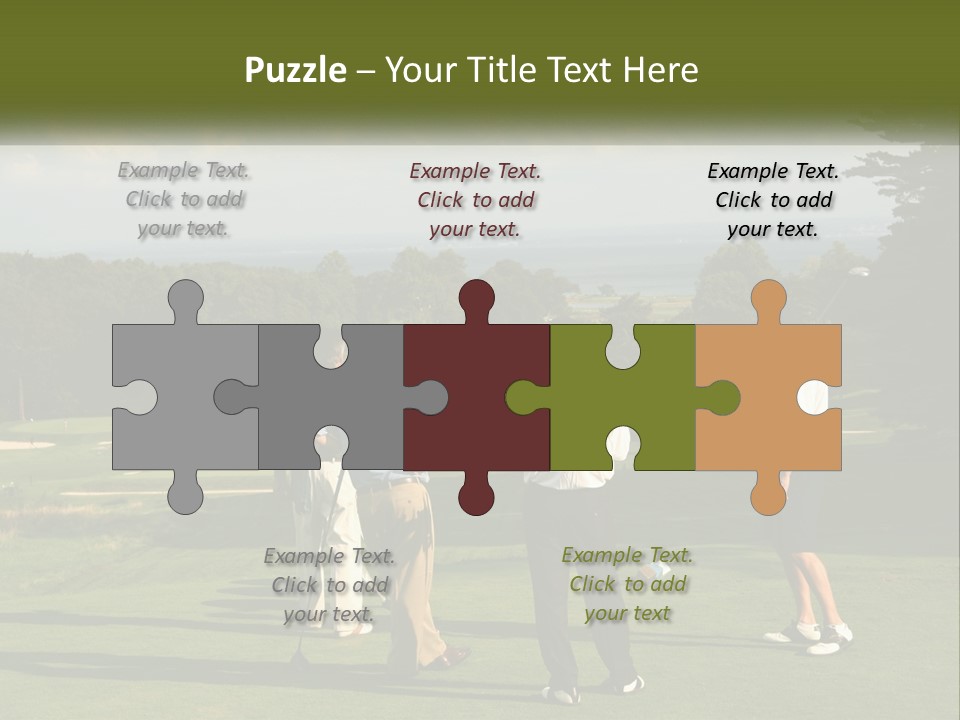 Men Play Golf PowerPoint Template