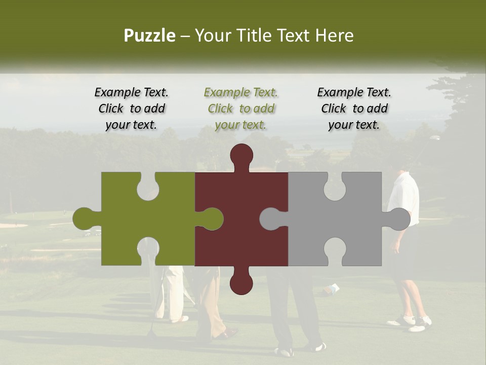 Men Play Golf PowerPoint Template