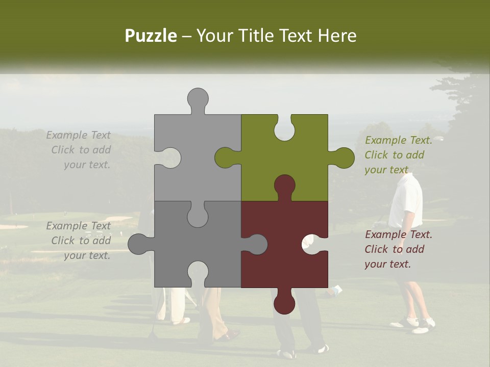 Men Play Golf PowerPoint Template