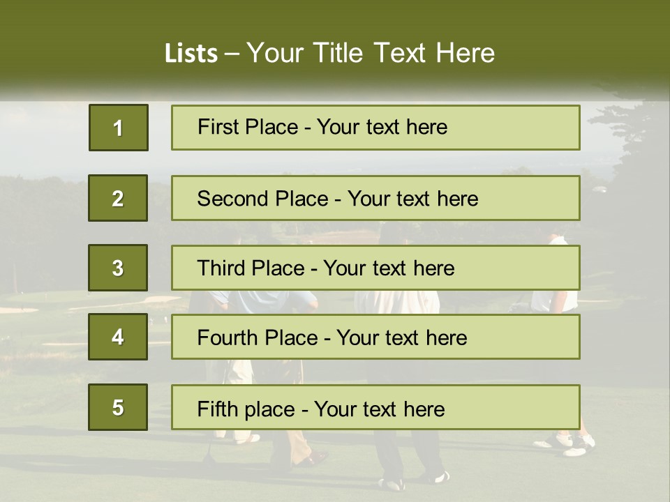 Men Play Golf PowerPoint Template