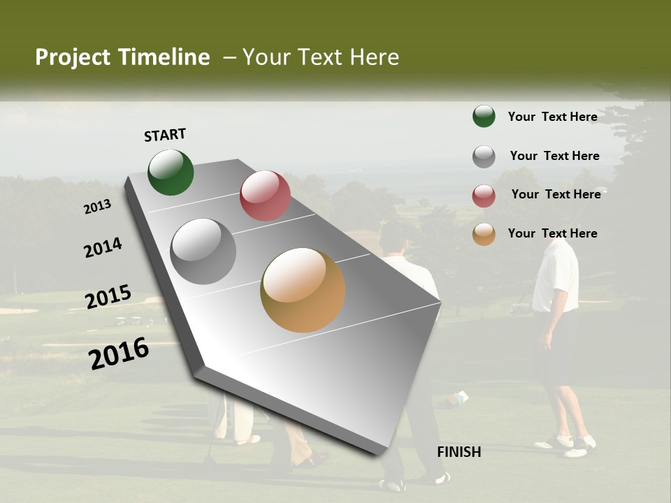 Men Play Golf PowerPoint Template