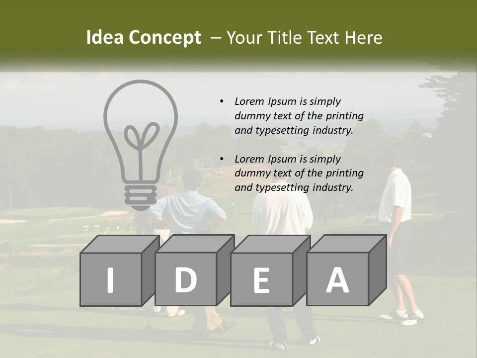 Men Play Golf PowerPoint Template