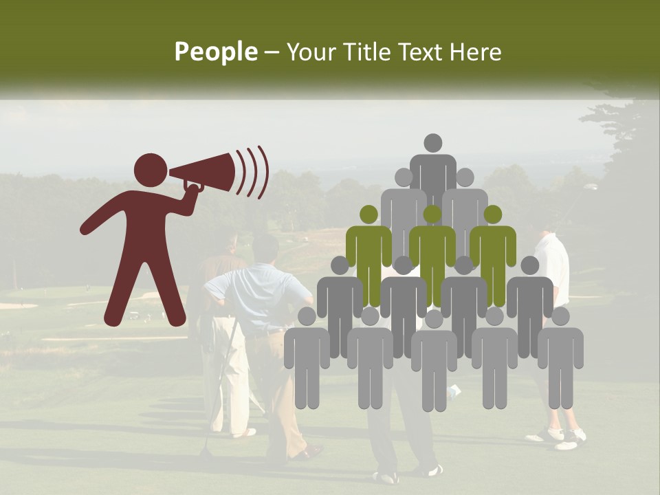 Men Play Golf PowerPoint Template