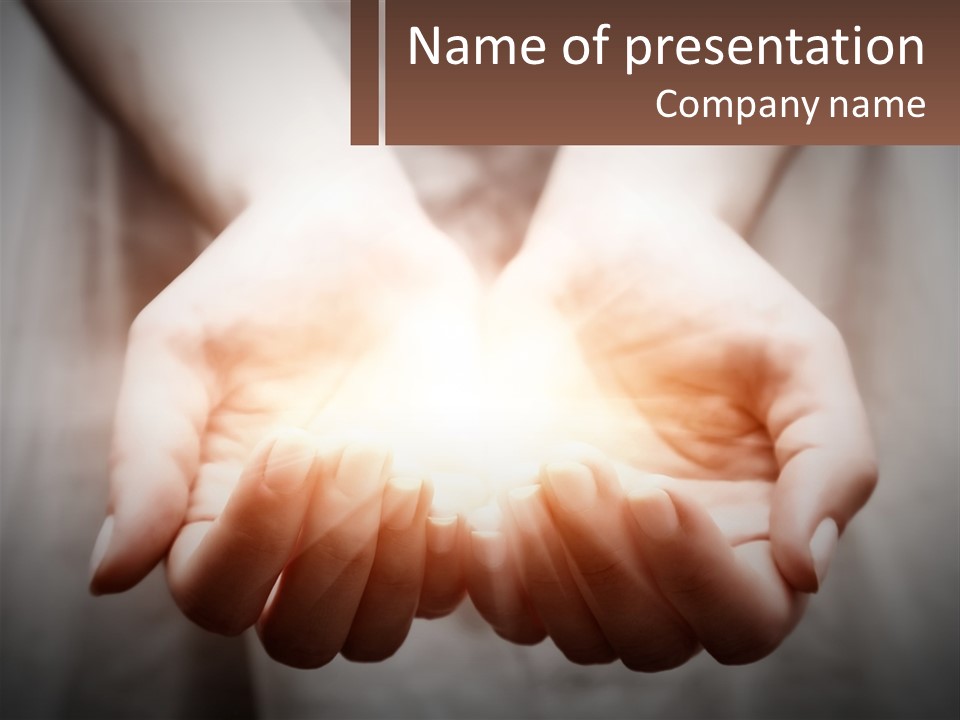 Fire In The Hands PowerPoint Template