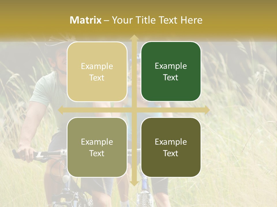 Girl And Boy On Bicycles PowerPoint Template