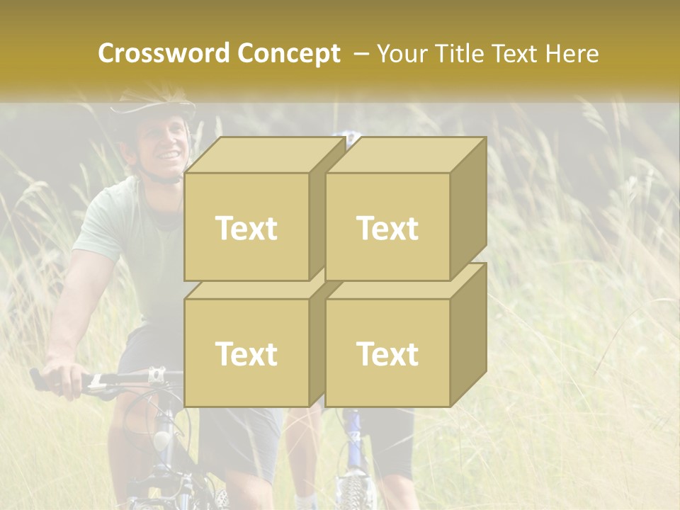 Girl And Boy On Bicycles PowerPoint Template