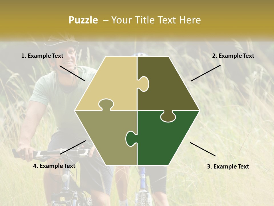 Girl And Boy On Bicycles PowerPoint Template