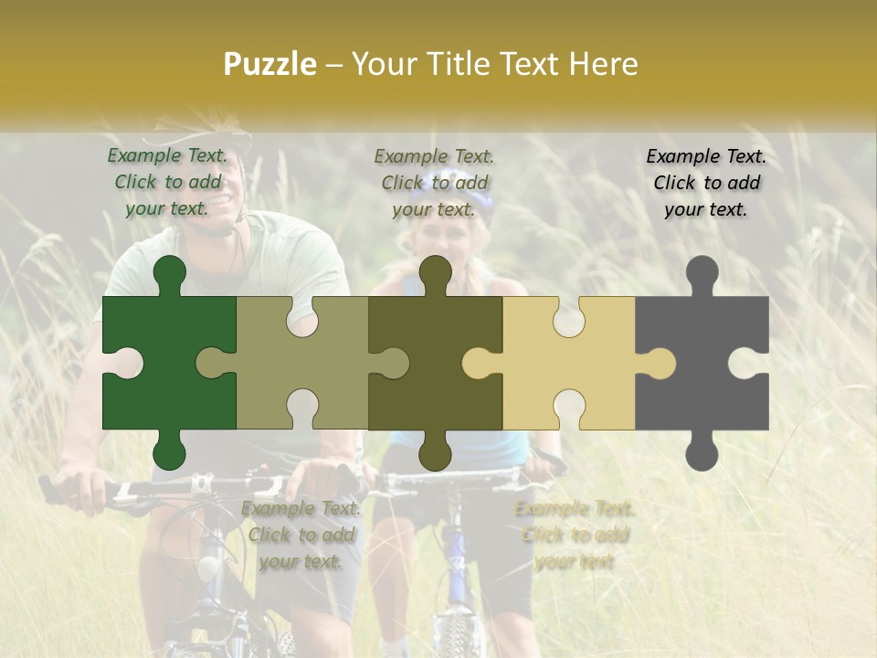 Girl And Boy On Bicycles PowerPoint Template