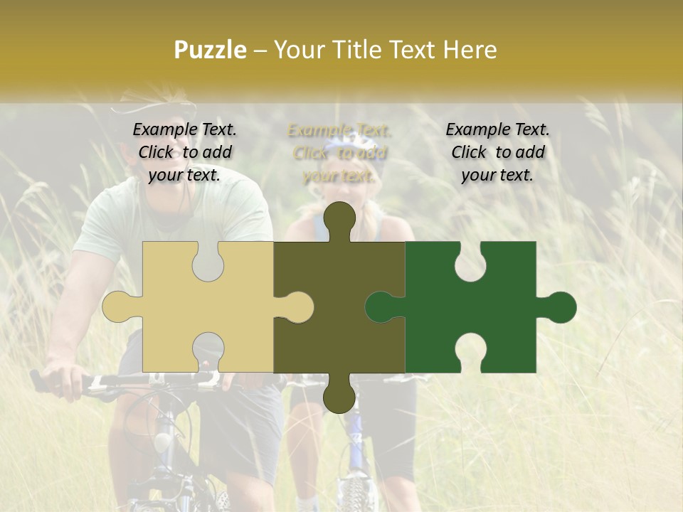 Girl And Boy On Bicycles PowerPoint Template