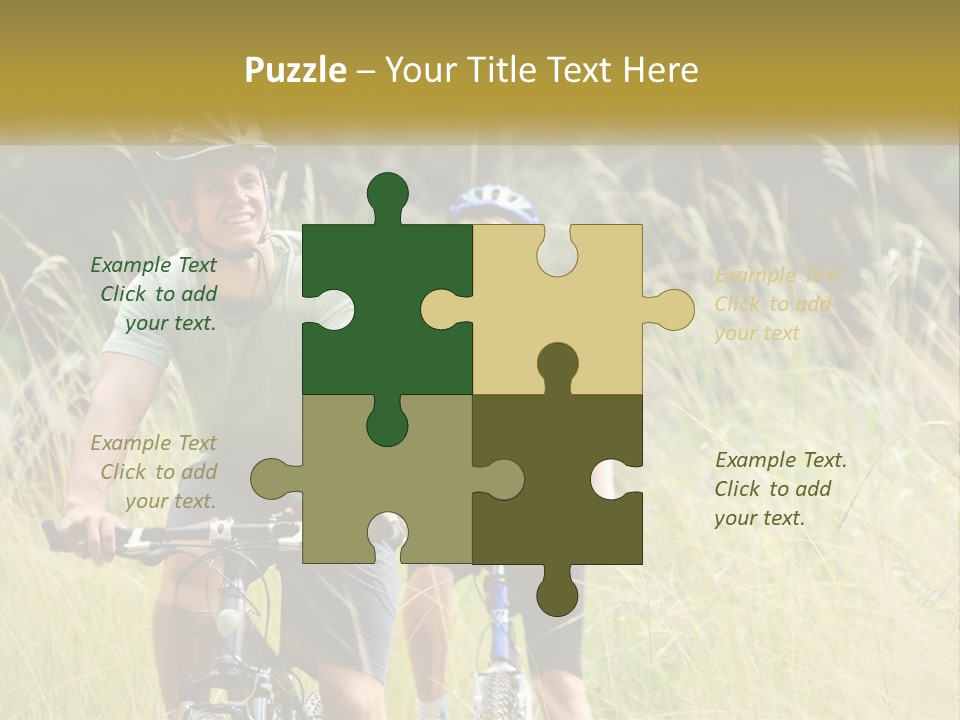 Girl And Boy On Bicycles PowerPoint Template