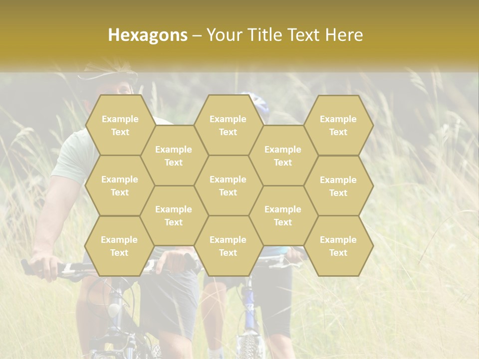 Girl And Boy On Bicycles PowerPoint Template