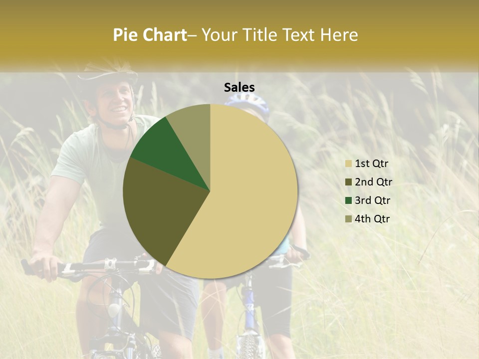 Girl And Boy On Bicycles PowerPoint Template