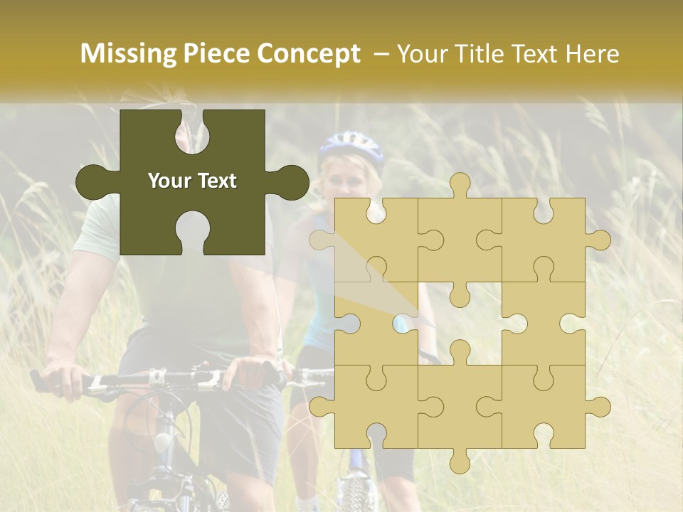 Girl And Boy On Bicycles PowerPoint Template