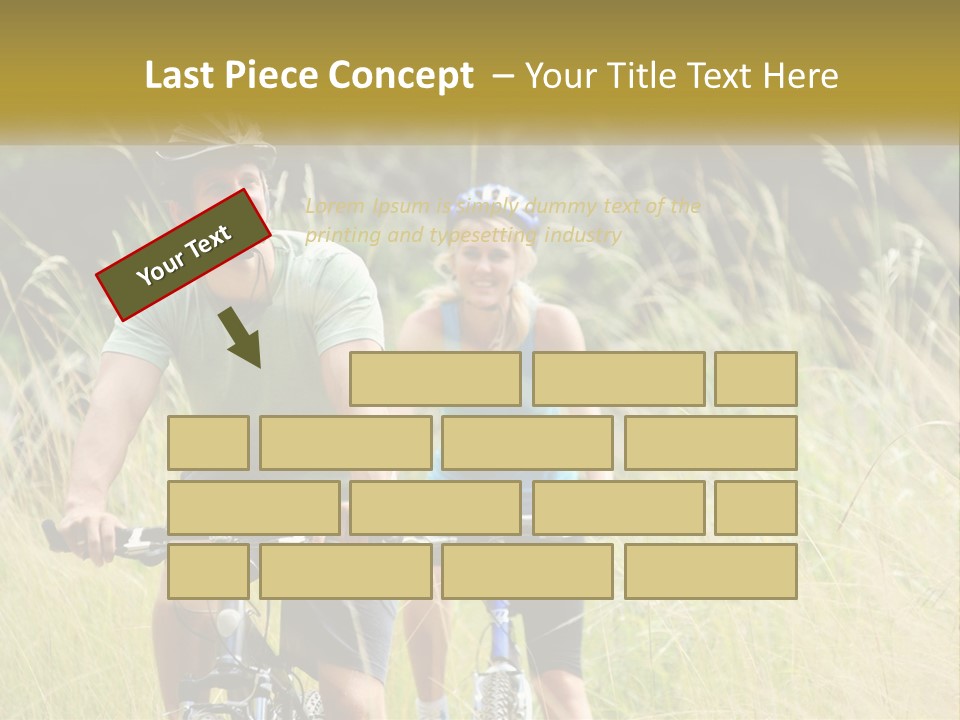 Girl And Boy On Bicycles PowerPoint Template