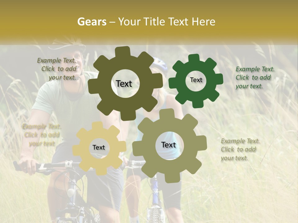 Girl And Boy On Bicycles PowerPoint Template