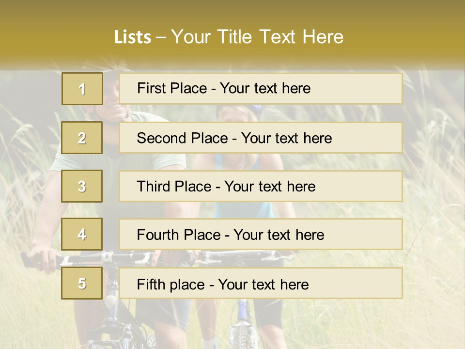 Girl And Boy On Bicycles PowerPoint Template