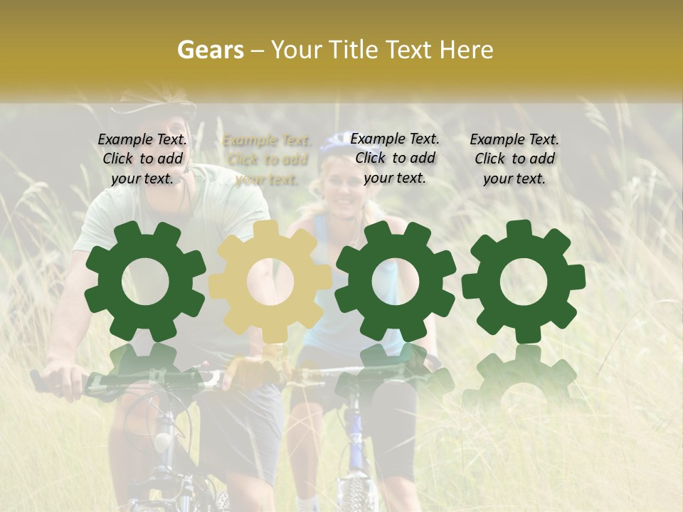 Girl And Boy On Bicycles PowerPoint Template