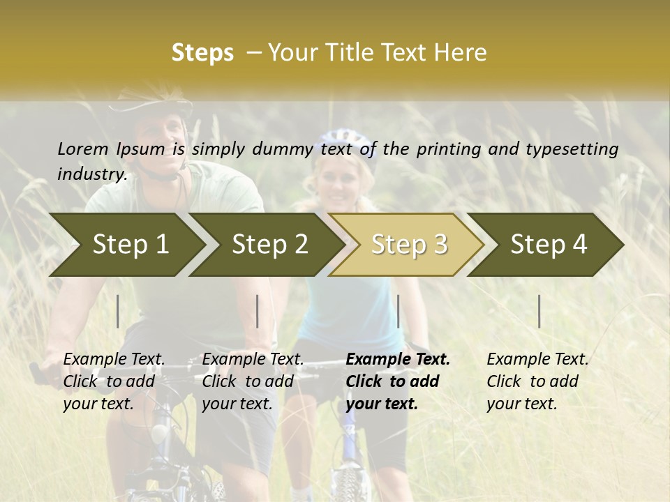 Girl And Boy On Bicycles PowerPoint Template