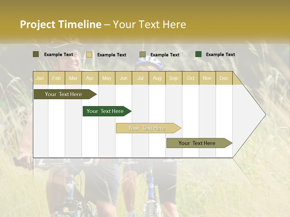 Girl And Boy On Bicycles PowerPoint Template