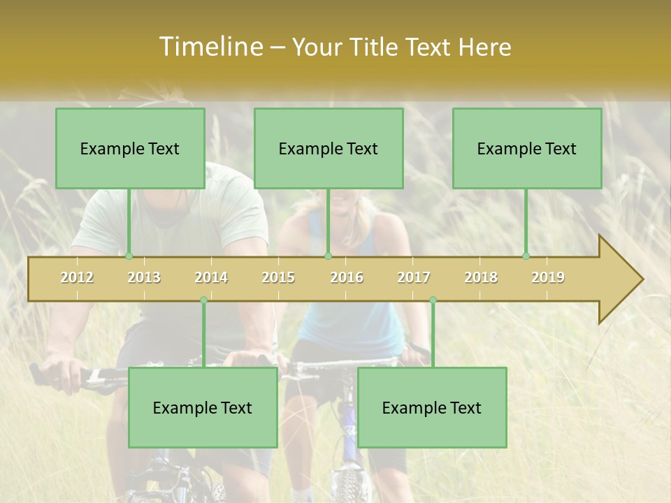 Girl And Boy On Bicycles PowerPoint Template