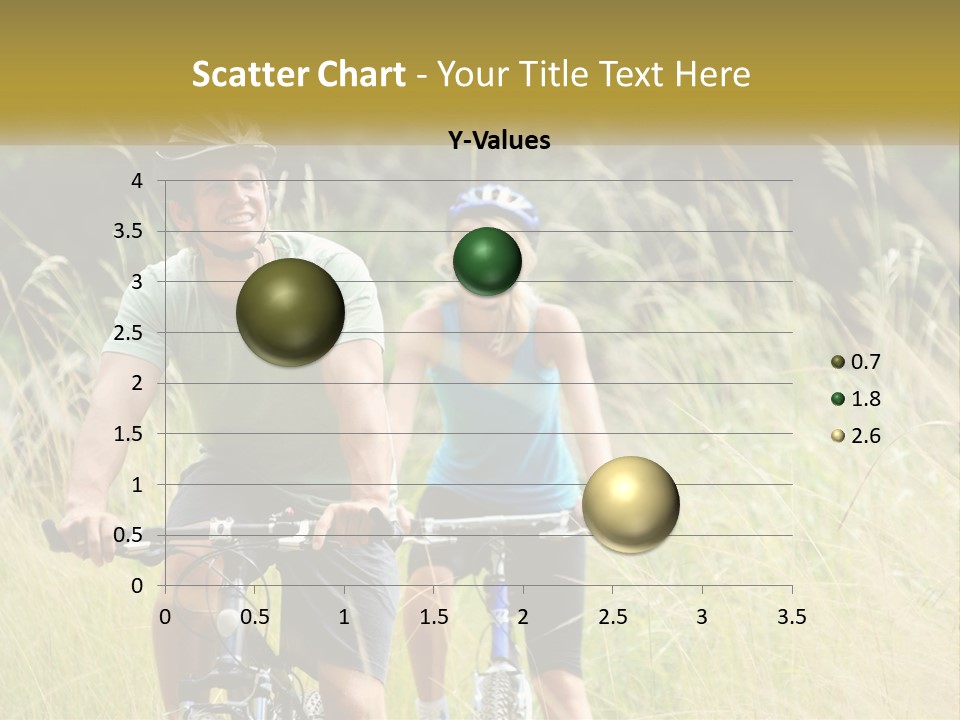 Girl And Boy On Bicycles PowerPoint Template