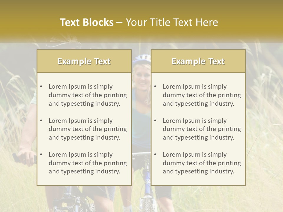 Girl And Boy On Bicycles PowerPoint Template