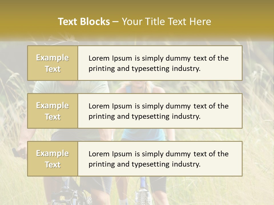 Girl And Boy On Bicycles PowerPoint Template