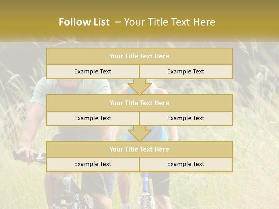 Girl And Boy On Bicycles PowerPoint Template