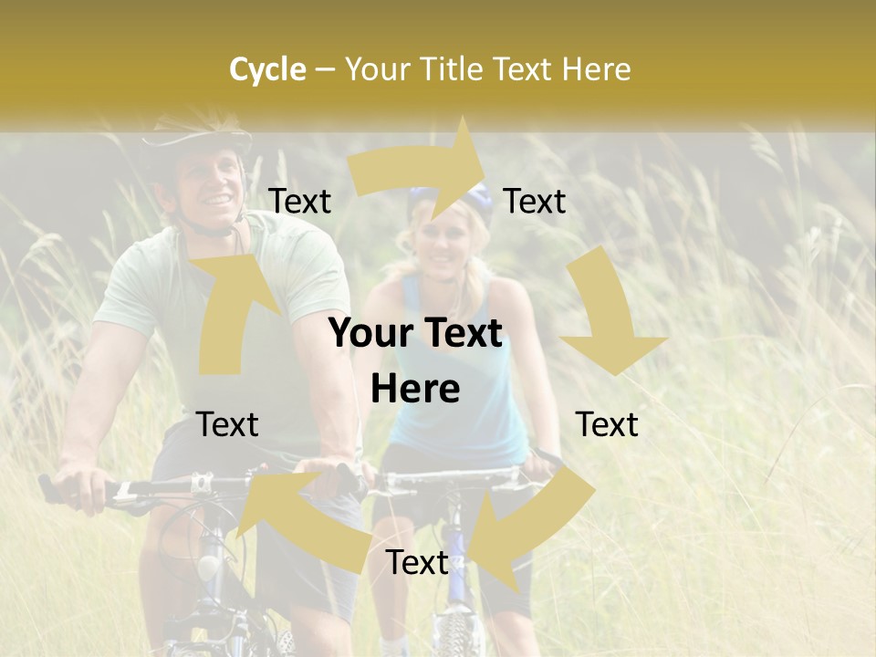 Girl And Boy On Bicycles PowerPoint Template