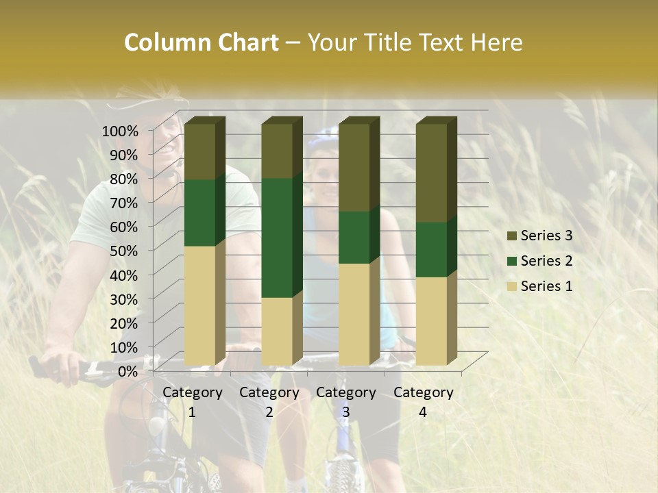 Girl And Boy On Bicycles PowerPoint Template