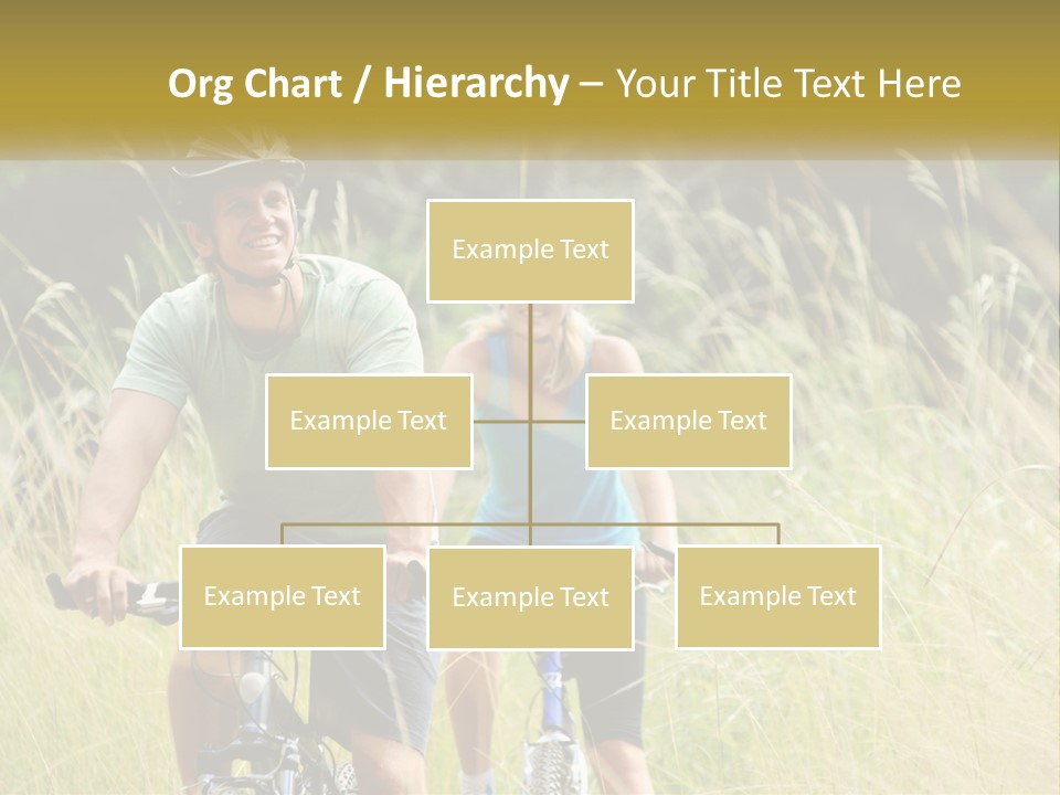 Girl And Boy On Bicycles PowerPoint Template