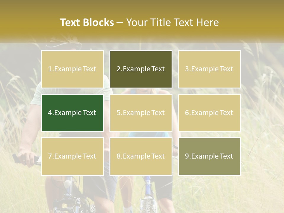 Girl And Boy On Bicycles PowerPoint Template