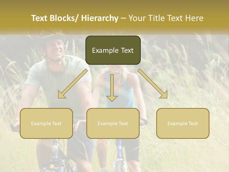 Girl And Boy On Bicycles PowerPoint Template