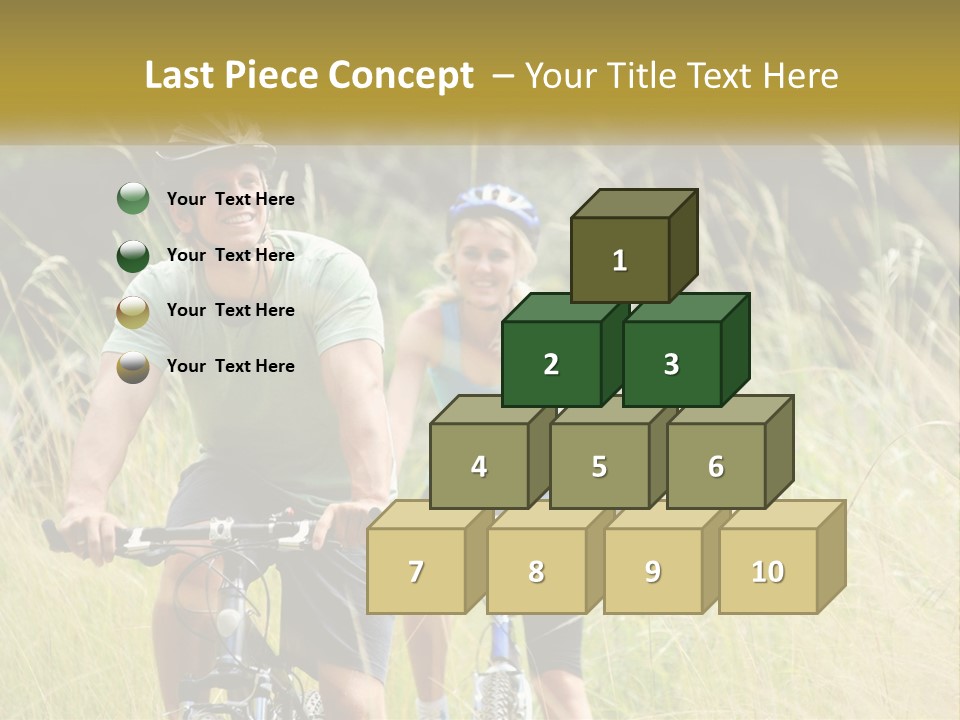 Girl And Boy On Bicycles PowerPoint Template