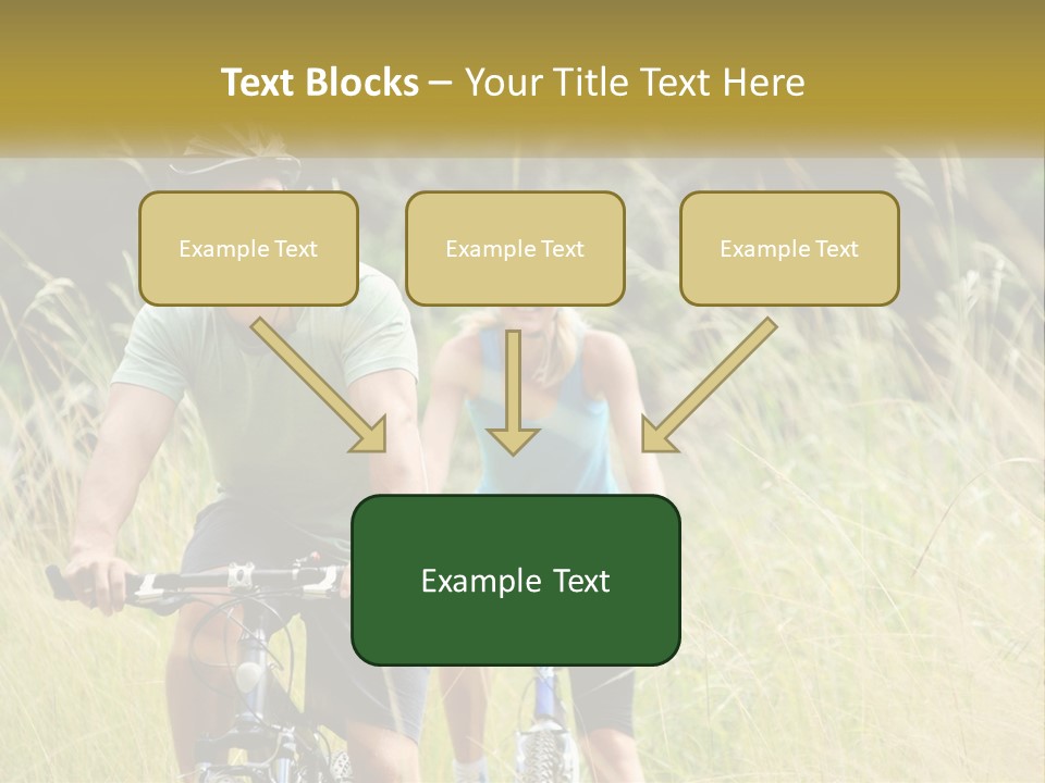 Girl And Boy On Bicycles PowerPoint Template