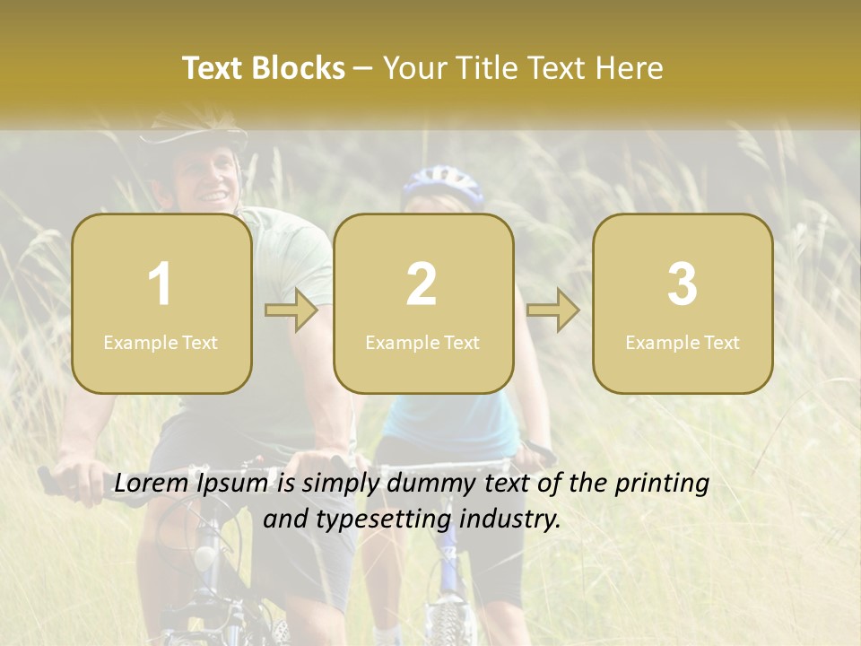 Girl And Boy On Bicycles PowerPoint Template